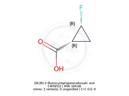 Chemical structure of (1R,2R)-2-fluorocyclopropanecarboxylic acid