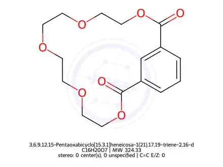 Chemical structure of 3,6,9,12,15-Pentaoxabicyclo[15.3.1]heneicosa-1(21),17,19-triene-2,16-dione