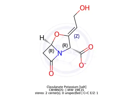 Chemical structure of Clavulanate Potassium