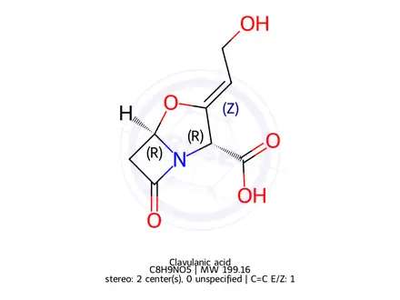 Chemical structure of Clavulanic acid