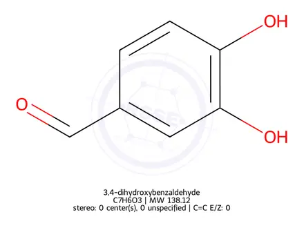 Chemical structure of 3,4-dihydroxybenzaldehyde