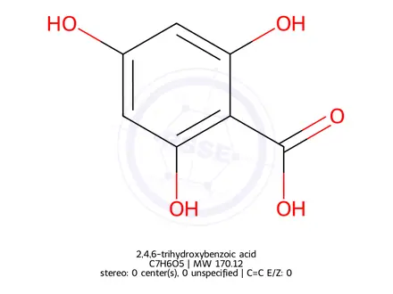 Chemical structure of 2,4,6-trihydroxybenzoic acid