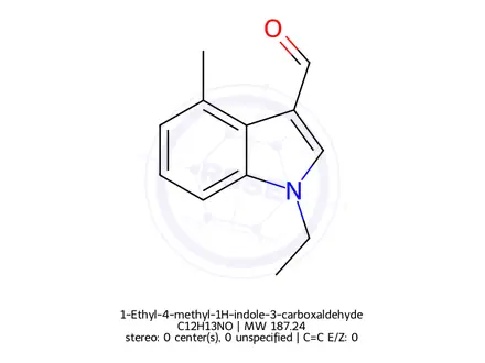 Chemical structure of 1-Ethyl-4-methyl-1H-indole-3-carboxaldehyde