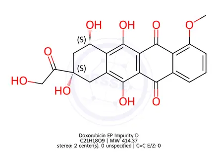 Chemical structure of Doxorubicin EP Impurity D
