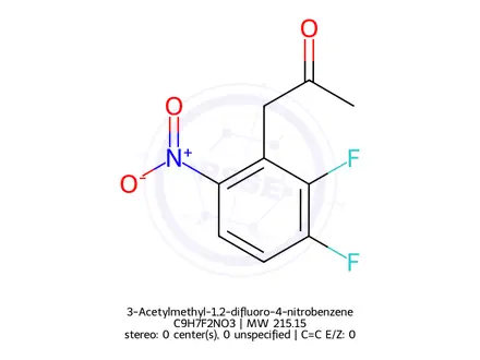 Chemical structure of 3-Acetylmethyl-1,2-difluoro-4-nitrobenzene