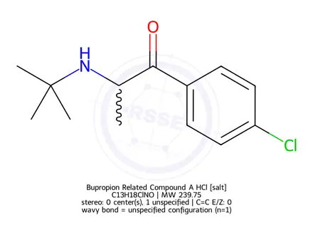 Chemical structure of Bupropion impurity A HCl