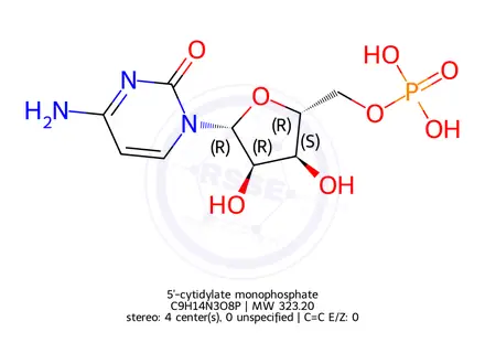 Chemical structure of 5'-cytidylate monophosphate