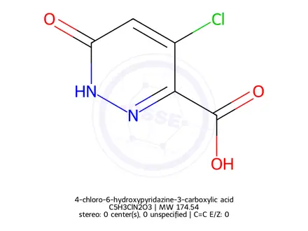 Chemical structure of 4-chloro-6-hydroxypyridazine-3-carboxylic acid