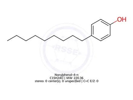 Chemical structure of Nonylphenol-4-n
