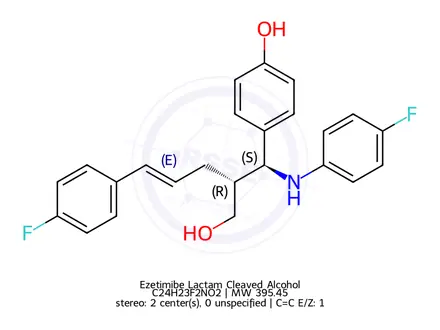 Chemical structure of Ezetimibe Lactam Cleaved Alcohol