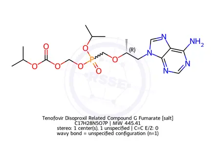 Chemical structure of Tenofovir Disoproxil Related Compound G Fumarate