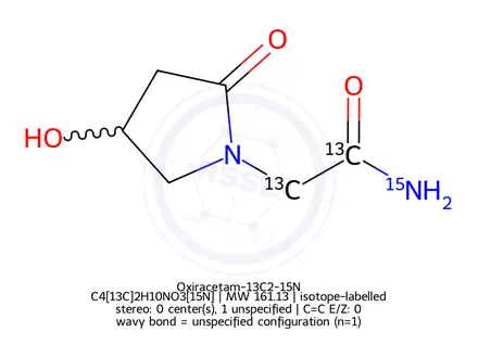 Chemical structure of Oxiracetam-13C2-15N