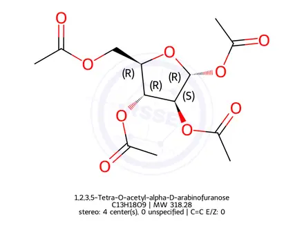 Chemical structure of 1,2,3,5-Tetra-O-acetyl-alpha-D-arabinofuranose