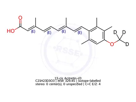 Chemical structure of 13-CIS-ACITRETIN-D3