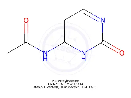 Chemical structure of N4-Acetylcytosine