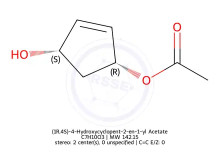 Chemical structure of (1R,4S)-4-Hydroxycyclopent-2-en-1-yl Acetate