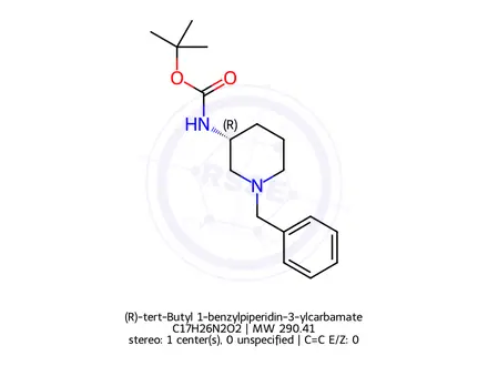 Chemical structure of (R)-tert-Butyl 1-benzylpiperidin-3-ylcarbamate