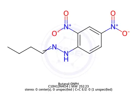 Chemical structure of Butanal-DNPH