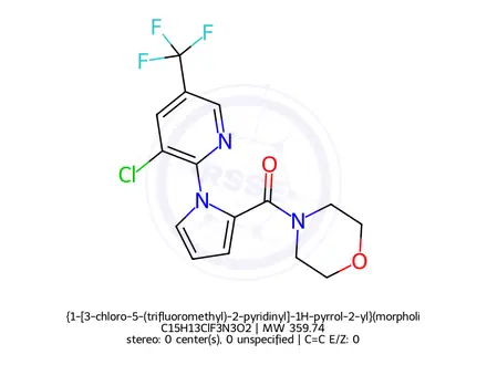 Chemical structure of {1-[3-chloro-5-(trifluoromethyl)-2-pyridinyl]-1H-pyrrol-2-yl}(morpholino)methanone