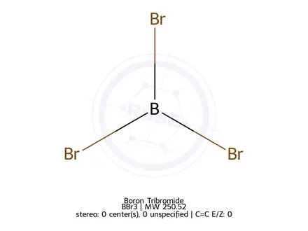 Chemical structure of Boron Tribromide