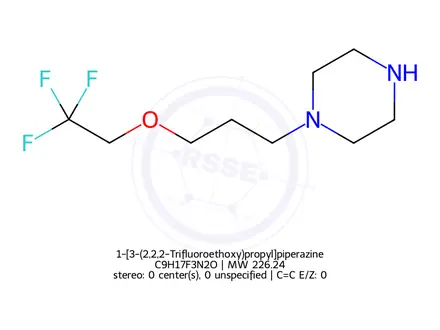 Chemical structure of 1-[3-(2,2,2-Trifluoroethoxy)propyl]piperazine