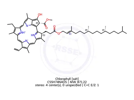 Chemical structure of Chlorophyll