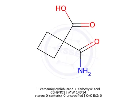 Chemical structure of 1-carbamoylcyclobutane-1-carboxylic acid