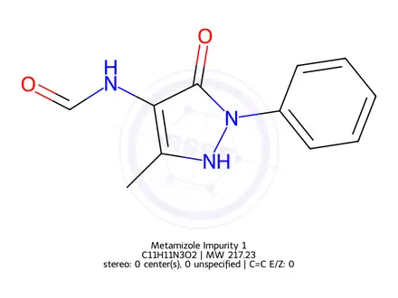 Chemical structure of N-(5-Methyl-3-oxo-2-phenyl-2,3-dihydro-1H-pyrazol-4-yl)formamide