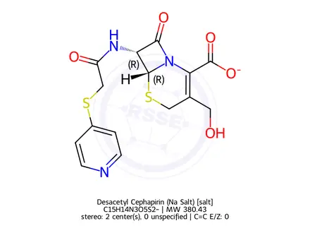 Chemical structure of Desacetyl Cephapirin Sodium Salt