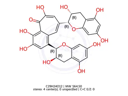 Chemical structure of Theaflavin