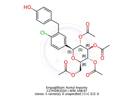 Chemical structure of Empagliflozin Acetyl impurity