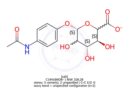 Chemical structure of 4-Acetamidophenyl beta-D-Glucuronide Sodium Salt