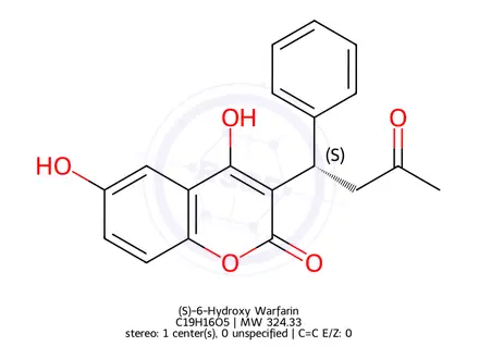 Chemical structure of (S)-6-Hydroxy Warfarin