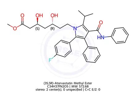 Chemical structure of (3S,5R)-Atorvastatin Methyl Ester
