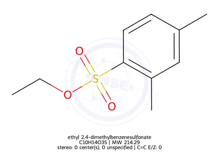Chemical structure of ethyl 2,4-dimethylbenzenesulfonate