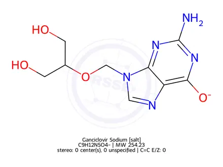 Chemical structure of Ganciclovir Sodium