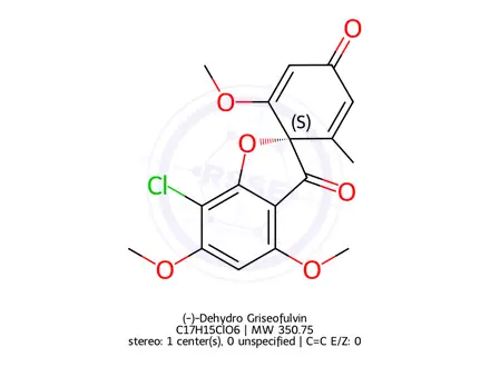 Chemical structure of (-)-Dehydro Griseofulvin