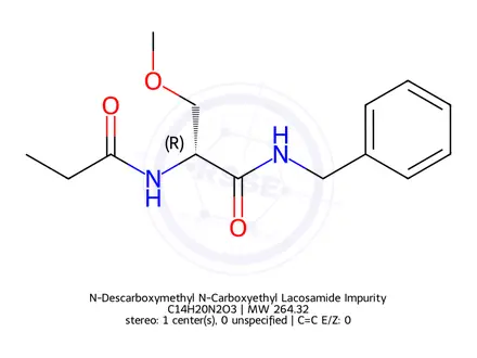 Chemical structure of N-Descarboxymethyl N-Carboxyethyl Lacosamide Impurity