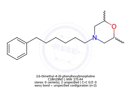 Chemical structure of 2,6-Dimethyl-4-(6-phenylhexyl)morpholine