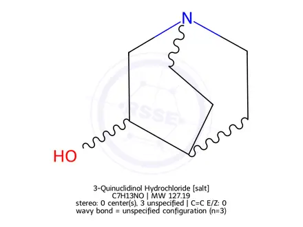 Chemical structure of 3-Quinuclidinol Hydrochloride