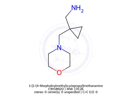 Chemical structure of 1-[1-(4-Morpholinylmethyl)cyclopropyl]methanamine