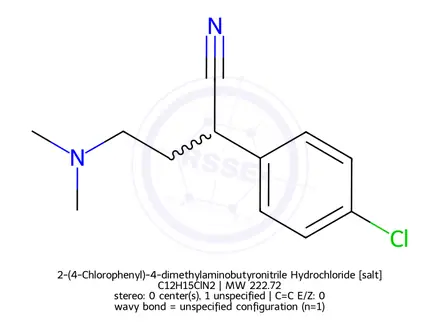 Chemical structure of 2-(4-Chlorophenyl)-4-dimethylaminobutyronitrile Hydrochloride