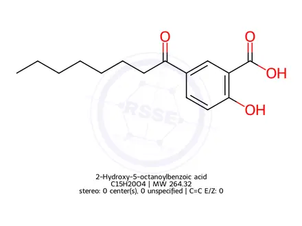 Chemical structure of 2-Hydroxy-5-octanoylbenzoic acid