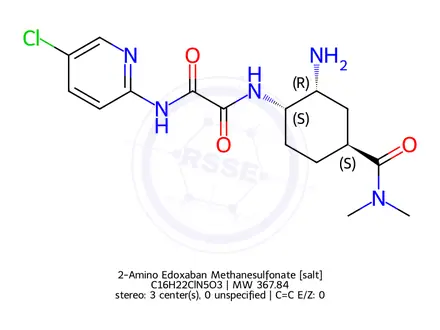 Chemical structure of 2-Amino Edoxaban Methanesulfonate