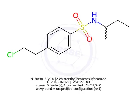 Chemical structure of N-Butan-2-yl-4-(2-chloroethyl)benzenesulfonamide