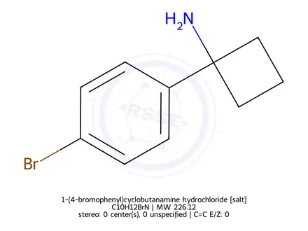 Chemical structure of 1-(4-bromophenyl)cyclobutanamine hydrochloride