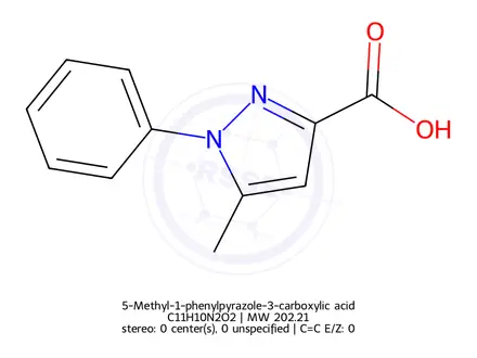 Chemical structure of 5-Methyl-1-phenylpyrazole-3-carboxylic acid