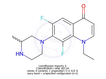 Chemical structure of Lomefloxacin Impurity 3