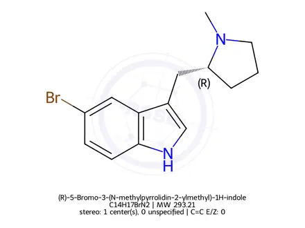 Chemical structure of (R)-5-Bromo-3-(N-methylpyrrolidin-2-ylmethyl)-1H-indole