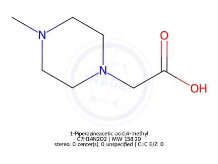 Chemical structure of 1-Piperazineacetic acid,4-methyl
